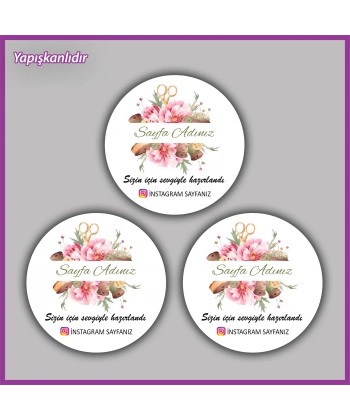 15 adet - 5 cm Kişiye Özel Logolu Etiket - BS128