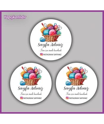 15 adet - 5 cm Kişiye Özel Logolu Etiket - BS138