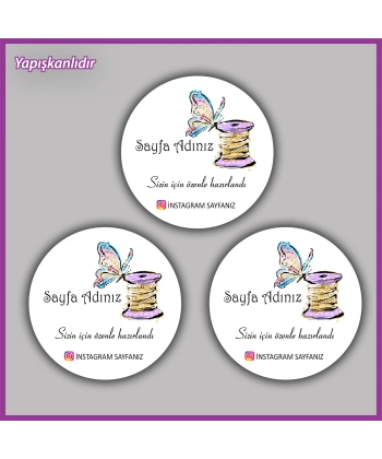 15 adet - 5 cm Kişiye Özel Logolu Etiket - BS148