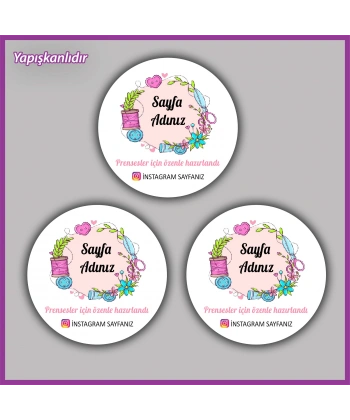 15 adet - 5 cm Kişiye Özel Logolu Etiket - BS168