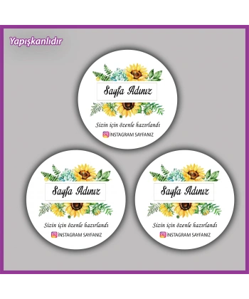 15 adet - 5 cm Kişiye Özel Logolu Etiket - BS198