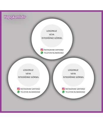15 adet - 5 cm Kişiye Özel Logolu Etiket - BS210