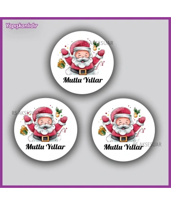 15 adet 5 cm Yılbaşı - Yeni Yıl Etiketi