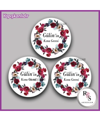 15 Adet - 5 cm Yuvarlak Yapışkanlı İsim Etiketi - Sticker