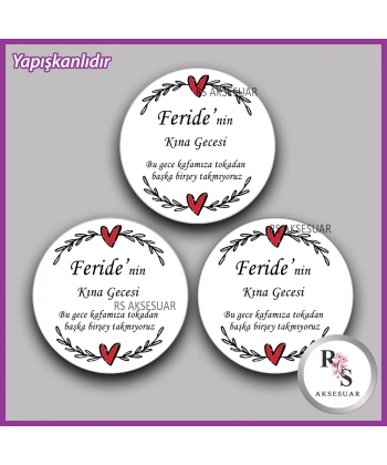 15 Adet - 5 cm Yuvarlak Yapışkanlı İsim Etiketi - Sticker