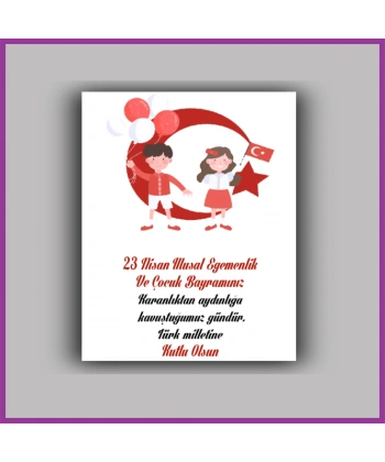 23 Nisan Çocuk Bayramı Temalı Bileklik Kartı - ÇB36