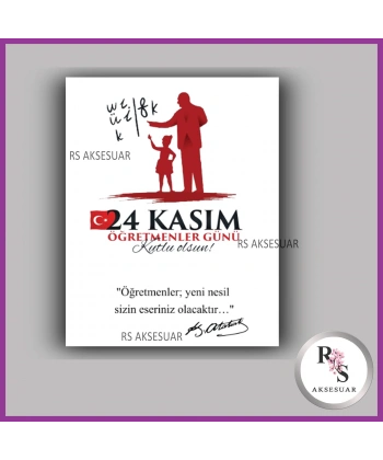 24 Kasım Öğretmenler Günü Hediyelik Bileklik İsim Kartı - ÖG05