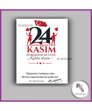 24 Kasım Öğretmenler Günü Hediyelik Bileklik İsim Kartı - ÖG06