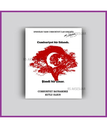 29 Ekim Cumhuriyet Bayramı Hediyelik İsim Kartı