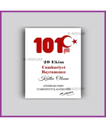 29 Ekim Cumhuriyet Bayramı Hediyelik İsim Kartı