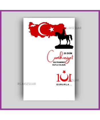 29 Ekim Cumhuriyet Bayramı Hediyelik İsim Kartı