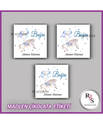 48 Adet - Sünnet Çikolata İsim Etiketi - Sticker - CE27