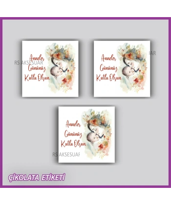 48 adet - Anneler Günü Hediyelik Çikolata Etiketi