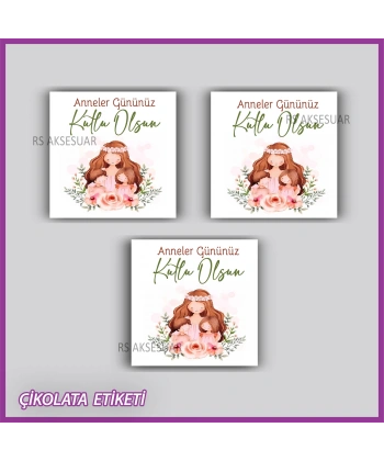 48 adet - Anneler Günü Hediyelik Çikolata Etiketi