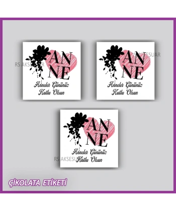48 adet - Anneler Günü Hediyelik Çikolata Etiketi