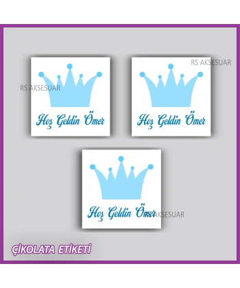 48 Adet - Bebek Çikolata İsim Etiketi - Sticker