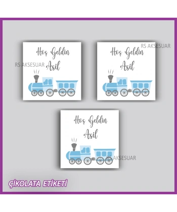 48 Adet - Bebek Çikolata İsim Etiketi - Sticker