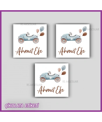 48 Adet - Bebek Çikolata İsim Etiketi - Sticker - CE147