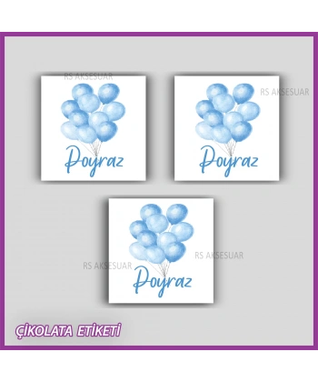 48 Adet - Bebek Çikolata İsim Etiketi - Sticker - CE149