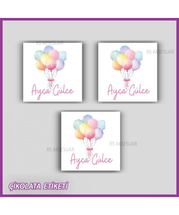 48 Adet - Bebek Çikolata İsim Etiketi - Sticker - CE159