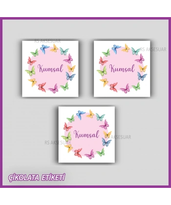 48 Adet - Bebek Çikolata İsim Etiketi - Sticker - CE161