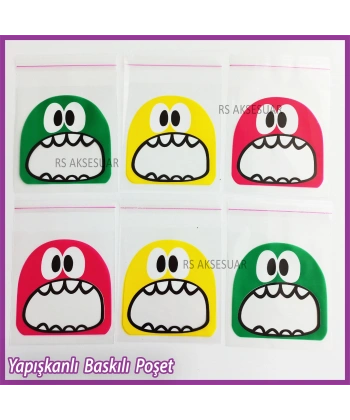 45 adet Baskılı yapışkanlı jelatin poşet - 10x15 cm (Gıdaya uygundur)