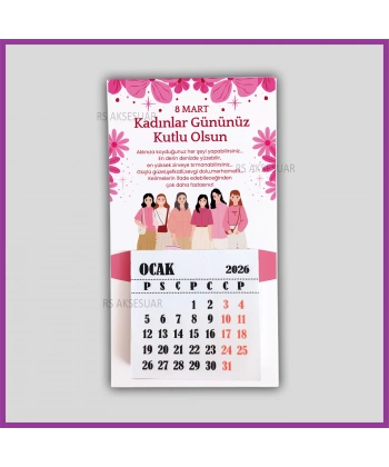 Magnetli Mini Takvim - 8 Mart Kadınlar Günü Hediyelik - KH603