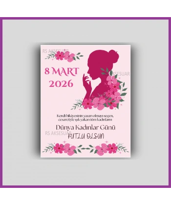 8 Mart Kadınlar Günü Hediyelik Küpe ve Bileklik Kartı - KH6308