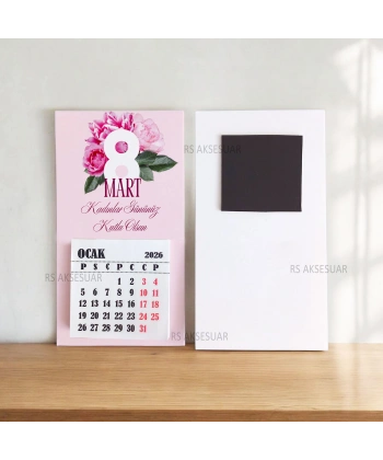 Magnetli Mini Takvim - 8 Mart Kadınlar Günü Hediyelik - KH611