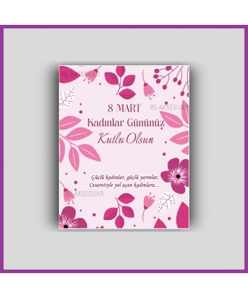 8 Mart Kadınlar Günü Hediyelik Küpe ve Bileklik Kartı - KH6312