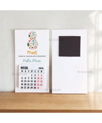 Magnetli Mini Takvim - 8 Mart Kadınlar Günü Hediyelik - KH618