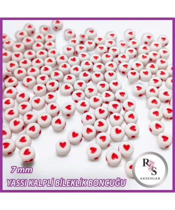 7mm Kalpli Yassı Boncuk -Bileklik boncuğu - 100 gram