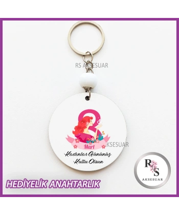 8 Mart Kadınlar Günü Hediyelik Anahtarlık -KH08