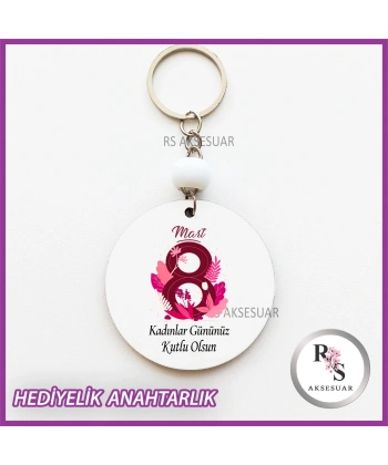 8 Mart Kadınlar Günü Hediyelik Anahtarlık -KH12