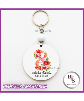 8 Mart Kadınlar Günü Hediyelik Anahtarlık -KH16