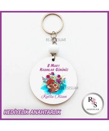 8 Mart Kadınlar Günü Hediyelik Anahtarlık -KH39