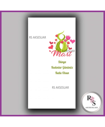 8 Mart Kadınlar Günü Hediyelik İsim Kartı - KH02