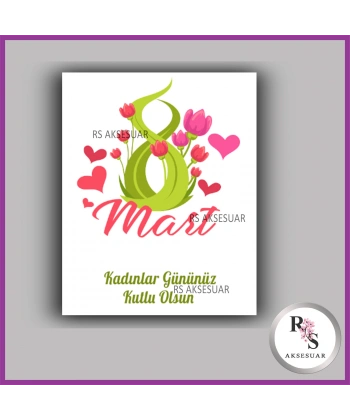 8 Mart Kadınlar Günü Hediyelik İsim Kartı - KH03