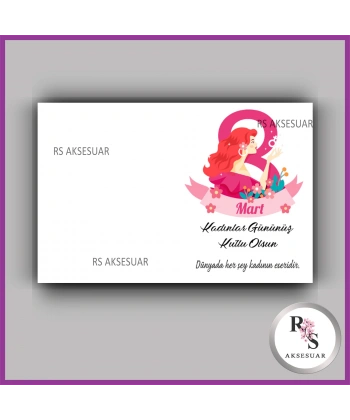 8 Mart Kadınlar Günü Hediyelik İsim Kartı - KH05