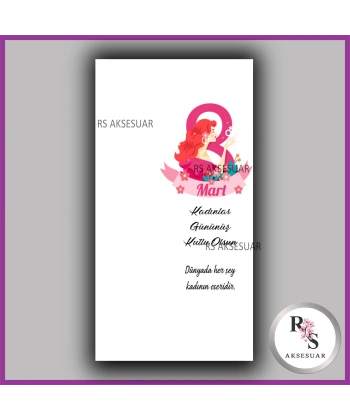 8 Mart Kadınlar Günü Hediyelik İsim Kartı - KH06