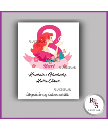 8 Mart Kadınlar Günü Hediyelik İsim Kartı - KH07