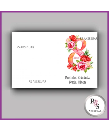 8 Mart Kadınlar Günü Hediyelik İsim Kartı - KH13