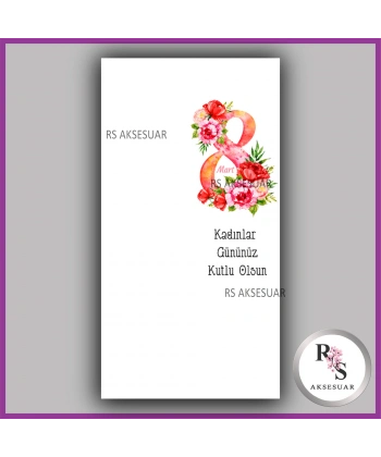 8 Mart Kadınlar Günü Hediyelik İsim Kartı - KH14