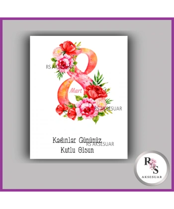 8 Mart Kadınlar Günü Hediyelik İsim Kartı - KH15