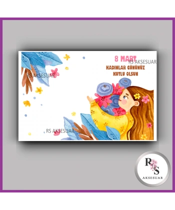 8 Mart Kadınlar Günü Hediyelik İsim Kartı - KH17