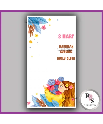 8 Mart Kadınlar Günü Hediyelik İsim Kartı - KH18