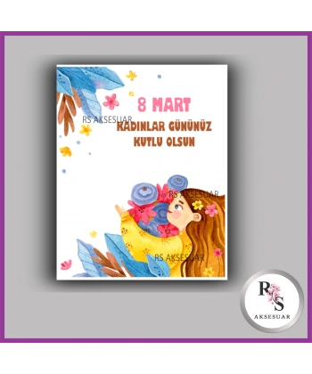 8 Mart Kadınlar Günü Hediyelik İsim Kartı - KH19