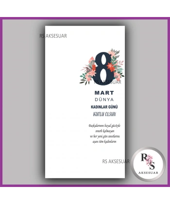 8 Mart Kadınlar Günü Hediyelik İsim Kartı - KH21