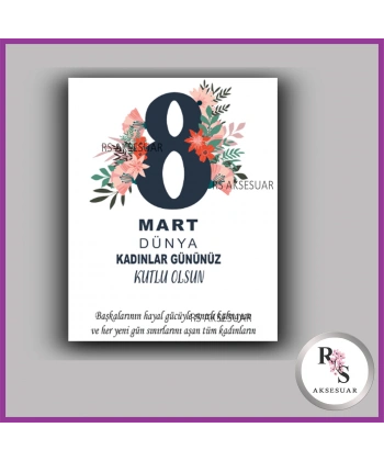 8 Mart Kadınlar Günü Hediyelik İsim Kartı - KH22
