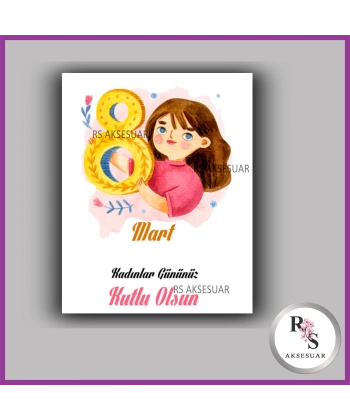 8 Mart Kadınlar Günü Hediyelik İsim Kartı - KH26